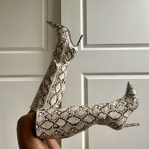 Knee High Snake Skin Boots